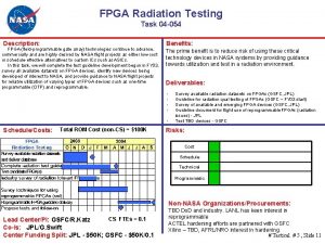 FPGA Radiation Testing Task 04 054 Description FPGA