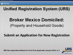 Urs online application Urs online application