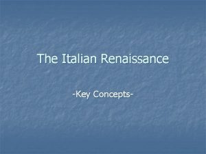 Renaissance key terms