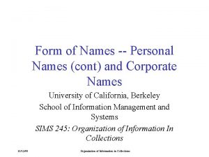 Names of forms
