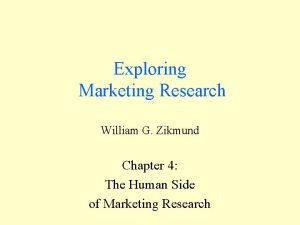 Exploring marketing research