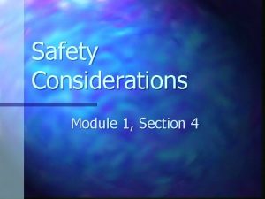 Module 1 basic safety