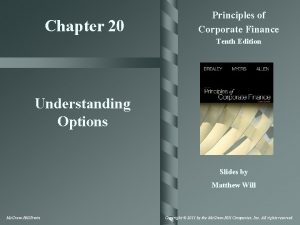 Chapter 20 Principles of Corporate Finance Tenth Edition