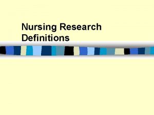Nursing research definition