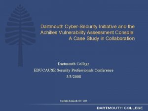 Cybersecurity dartmouth