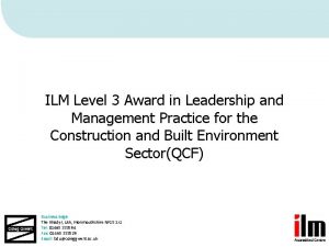 ILM Level 3 Award in Leadership and Management