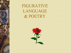 FIGURATIVE LANGUAGE POETRY POETRY A type of literature