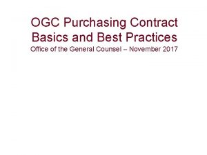 Ogc contract management