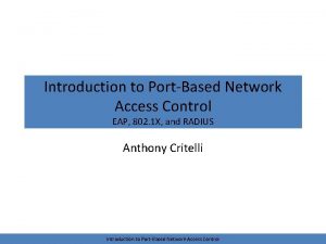 Port-based network access control