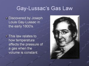 Gay lussac's law founder
