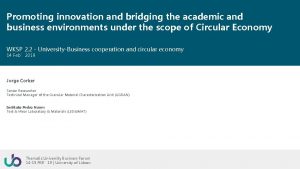 Promoting innovation and bridging the academic and business