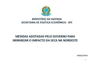 MINISTRIO DA FAZENDA SECRETARIA DE POLTICA ECONMICA SPE