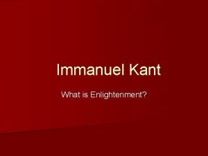 Immanuel Kant What is Enlightenment An Answer to