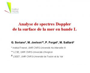 Analyse de spectres Doppler de la surface de