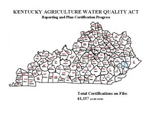 Kentucky agriculture water quality plan