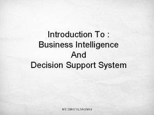 What is business intelligence