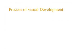 Process of visual Development Process of visual design