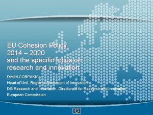 EU Cohesion Policy 2014 2020 and the specific