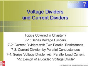 Loaded voltage divider