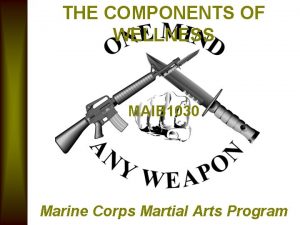 THE COMPONENTS OF WELLNESS MAIB 1030 Marine Corps