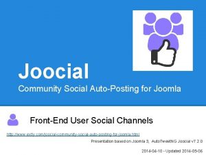 Joocial Community Social AutoPosting for Joomla FrontEnd User