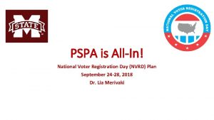 PSPA is AllIn National Voter Registration Day NVRD
