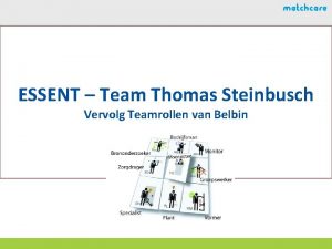 ESSENT Team Thomas Steinbusch Vervolg Teamrollen van Belbin
