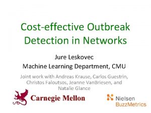 Costeffective Outbreak Detection in Networks Jure Leskovec Machine