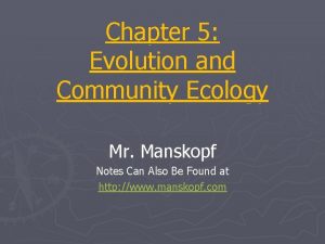 5 evolution and community ecology