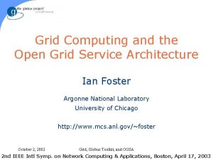 Ogsa in grid computing