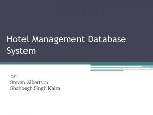 Hotel database management system