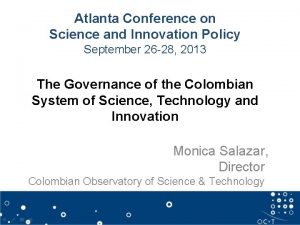 Atlanta conference on science and innovation policy