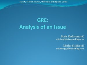 Gre elaboration
