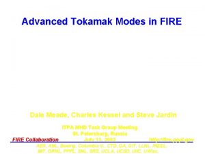 Advanced Tokamak Modes in FIRE Dale Meade Charles