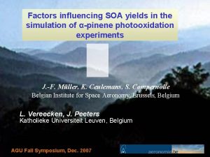 Factors influencing SOA yields in the simulation of