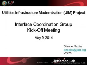 Utilities Infrastructure Modernization UIM Project Interface Coordination Group