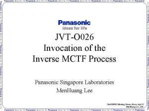 JVTO 026 Invocation of the Inverse MCTF Process