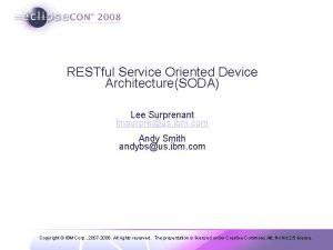 RESTful Service Oriented Device ArchitectureSODA Lee Surprenant lmsurpreus