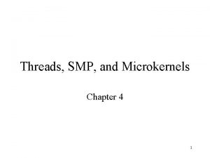 Threads SMP and Microkernels Chapter 4 1 Process