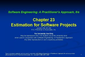 Software Engineering A Practitioners Approach 6e Chapter 23
