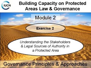 Building Capacity on Protected Areas Law Governance Module