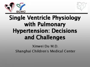Single Ventricle Physiology with Pulmonary Hypertension Decisions and