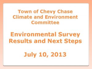 Town of Chevy Chase Climate and Environment Committee