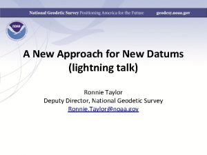 A New Approach for New Datums lightning talk