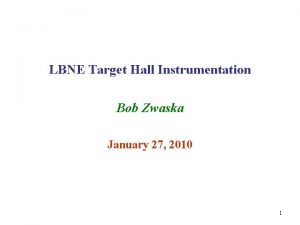 LBNE Target Hall Instrumentation Bob Zwaska January 27