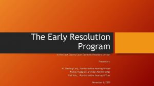 Cook county early resolution program