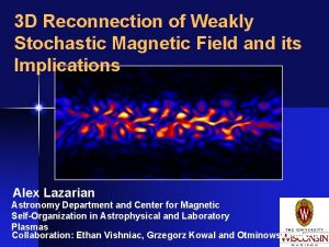 3 D Reconnection of Weakly Stochastic Magnetic Field