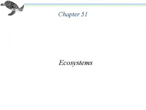 Chapter 51 Ecosystems Ecosystems n n n Population