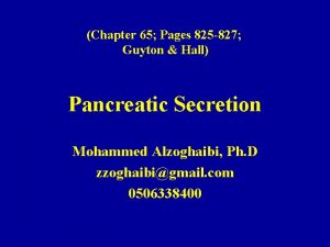 Chapter 65 Pages 825 827 Guyton Hall Pancreatic