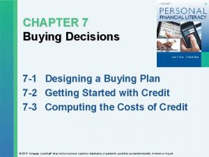 An organized method for making good buying decisions